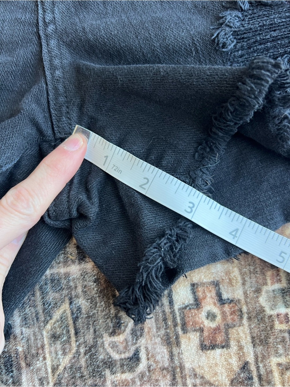 Pistola Denim Shorts Size 26 Black Distressed Mid Rise Cutoff Raw Hem Stretch - Picture 5 of 7